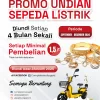 Promo undian sepeda listrik Toko Mas Complete Mulia untuk pelanggan setia dengan minimal pembelian 1,5 juta.